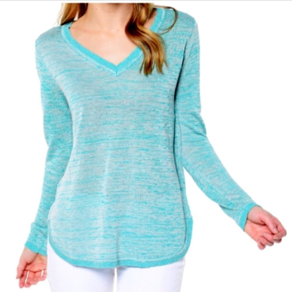Tommy Bahama Holmby Linen Blend Lightweight Marled V-Neck Sweater S #202G‎